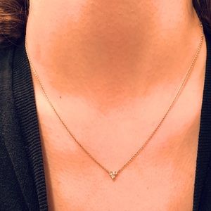 Mejuri Lotus necklace. Gold vermeil with white sapphire. New without tags.